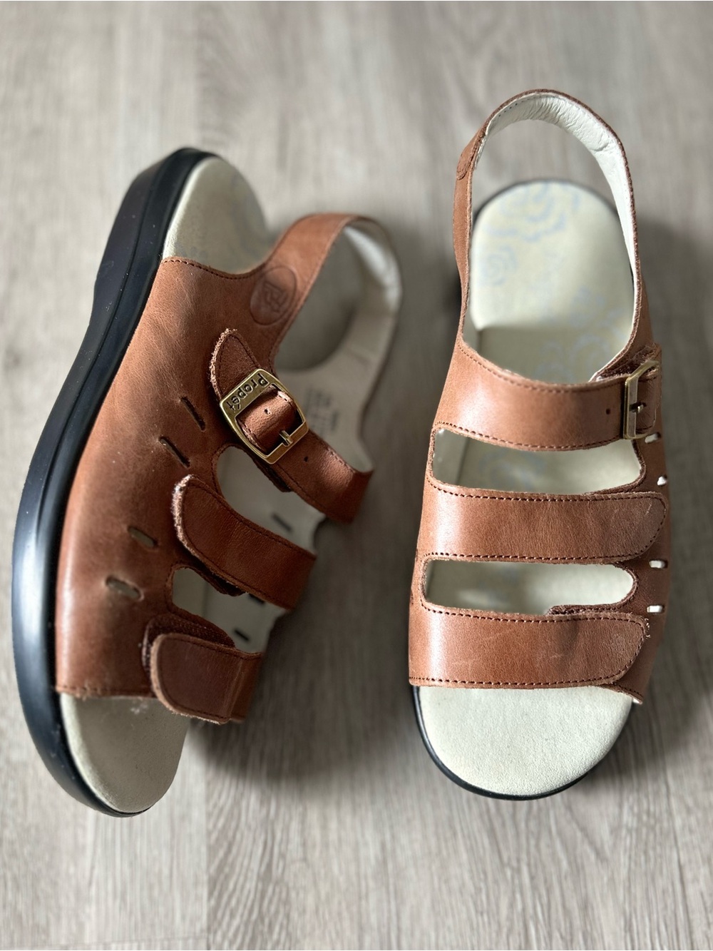 Propet Aurora Brown Strap Leather Sandals